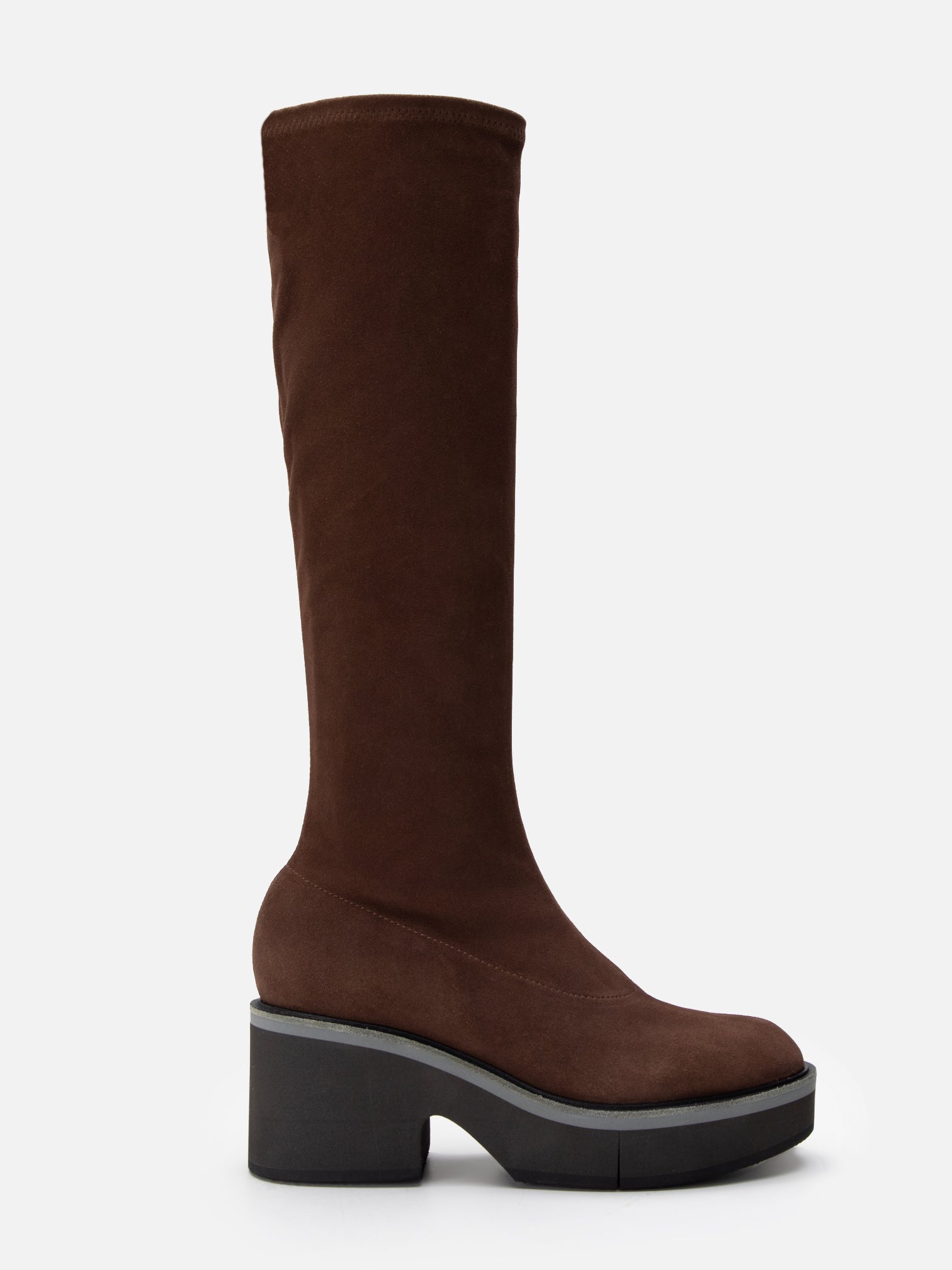 HIGH BOOTS - ANKI, suede stretch brown - 3606064088106 - Clergerie Paris - Europe