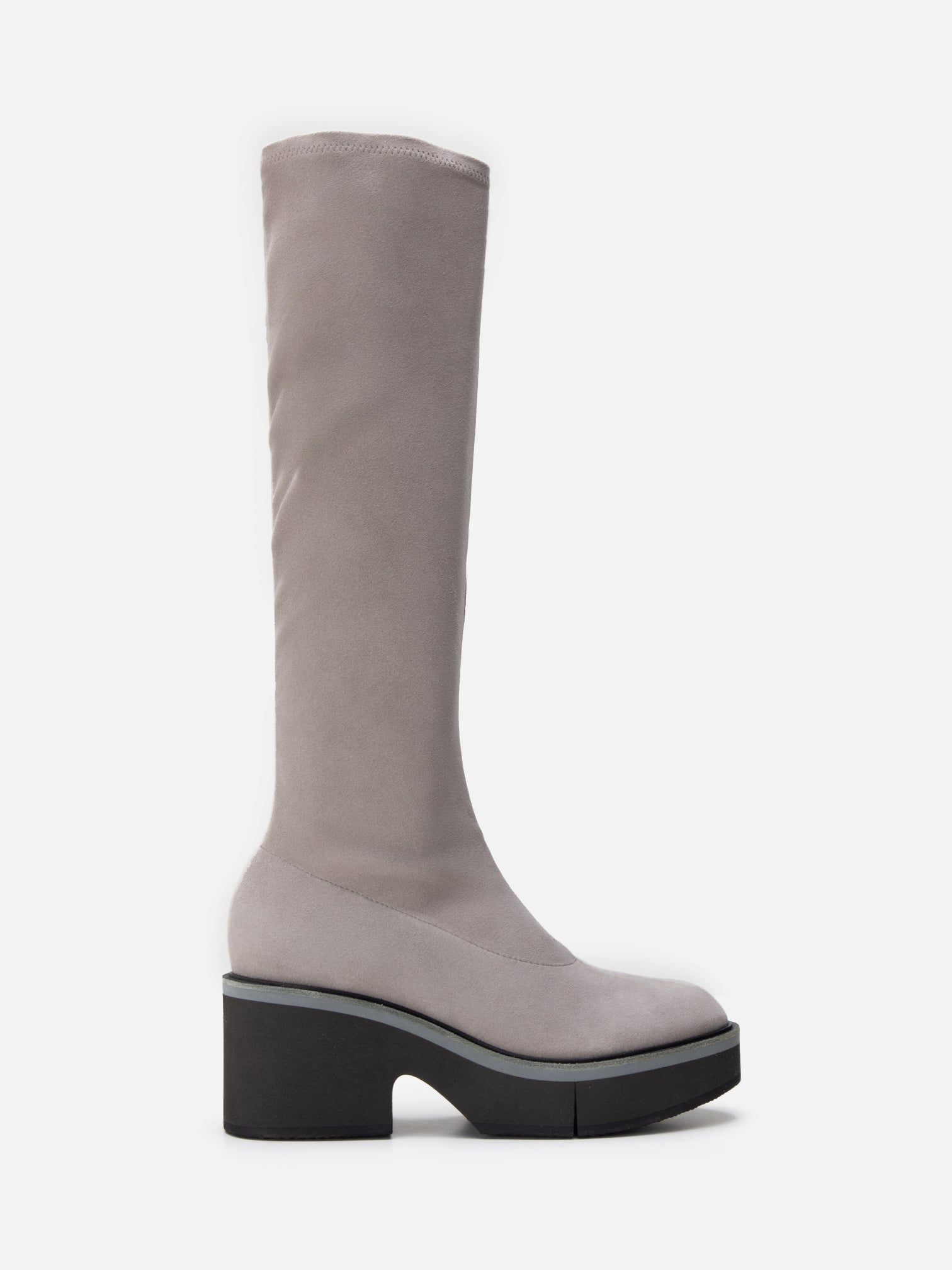 HIGH BOOTS - ANKI, suede stretch stone - 3606064041682 - Clergerie Paris - Europe