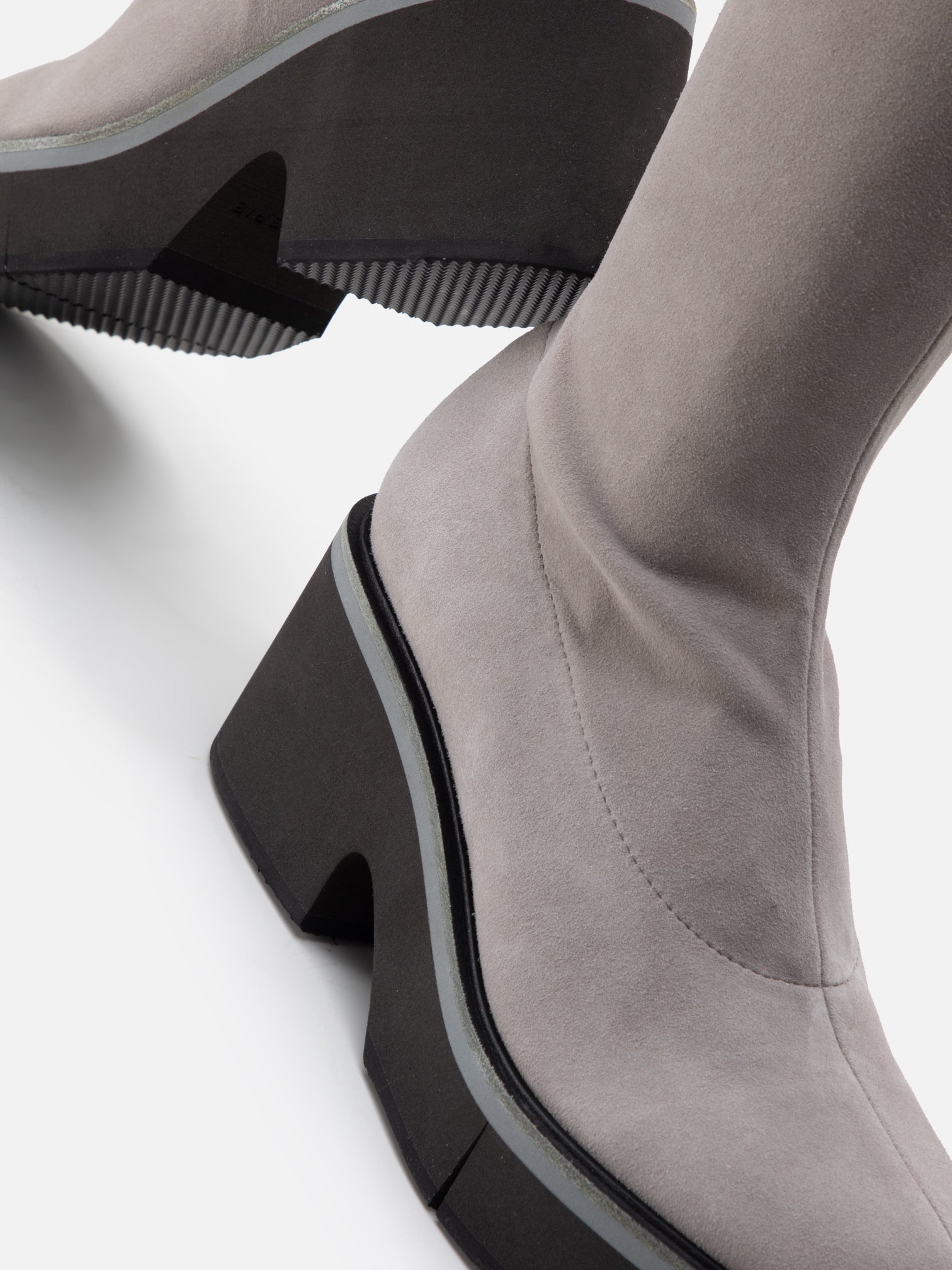 HIGH BOOTS - ANKI, suede stretch stone - 3606064041682 - Clergerie Paris - Europe