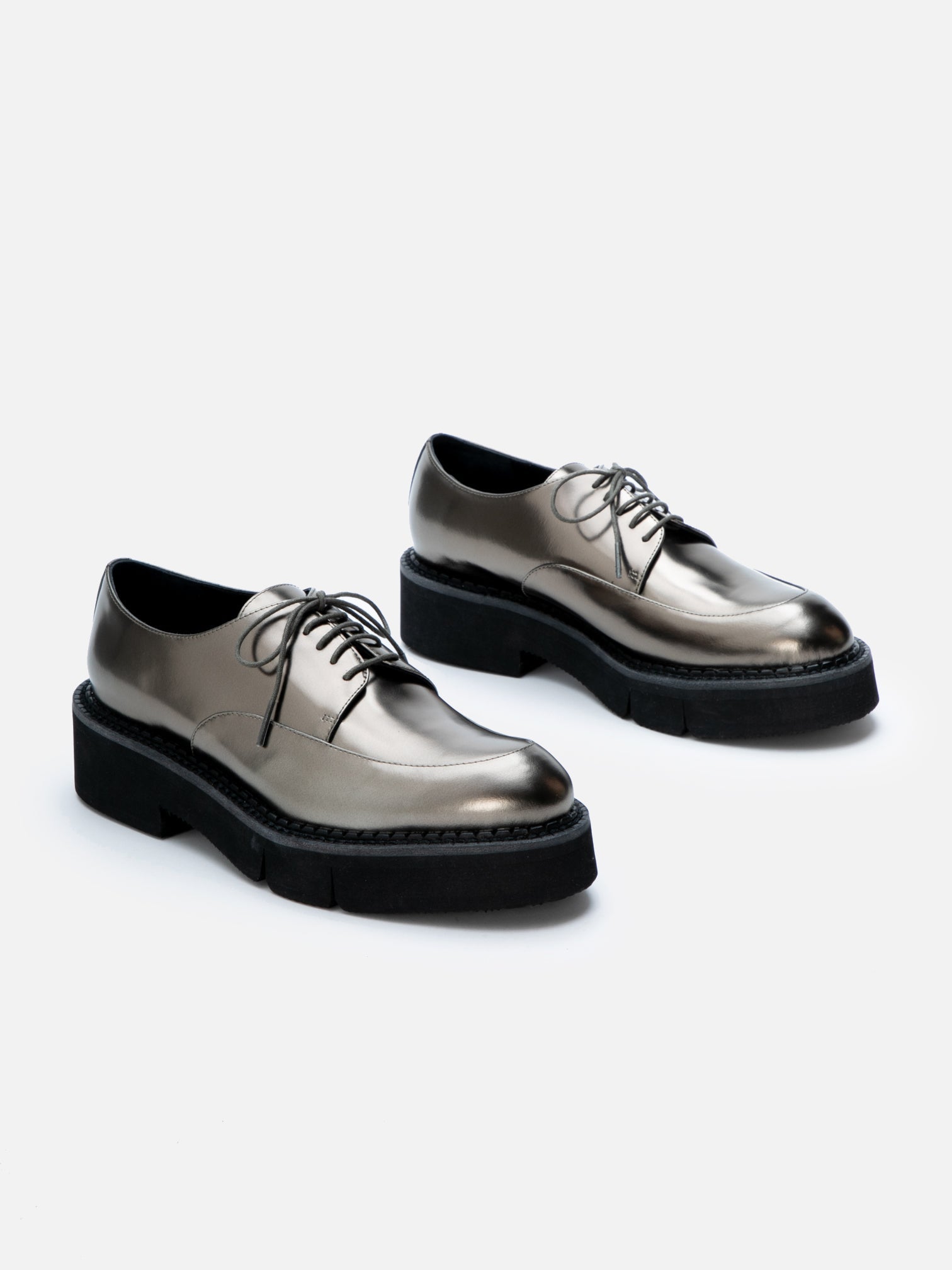 DERBIES - CLIVE, gloss metallic gobi - 3606064049077 - Clergerie Paris - Europe