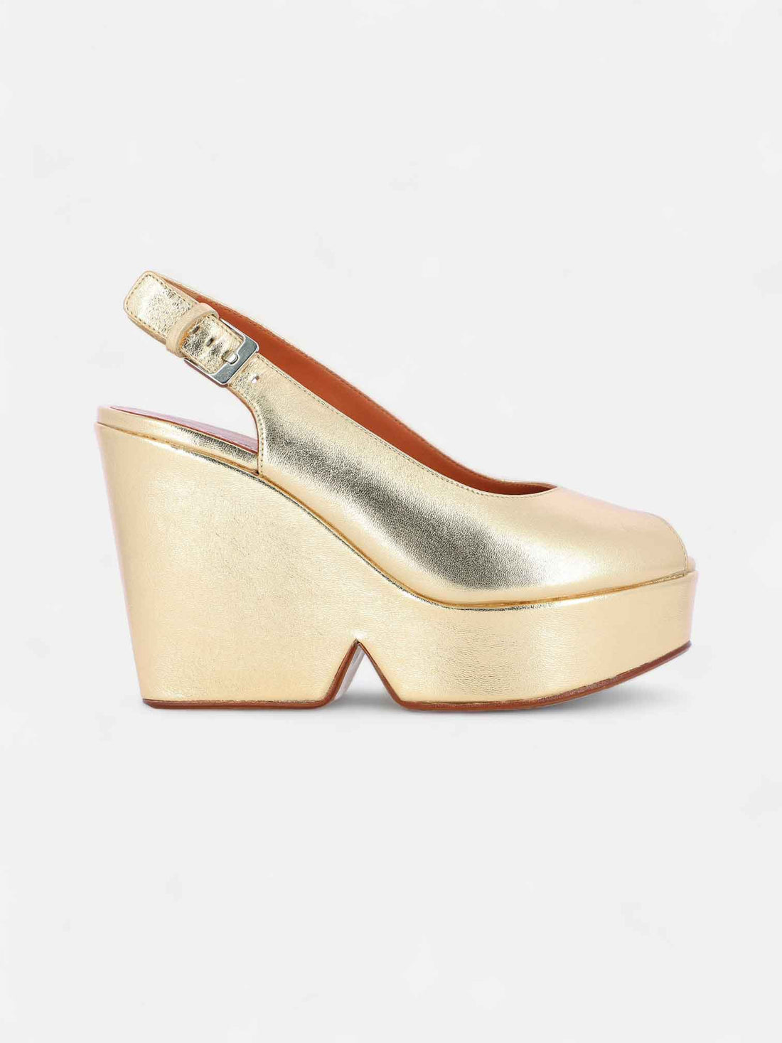 DYLAN wedges, leather gold metallic