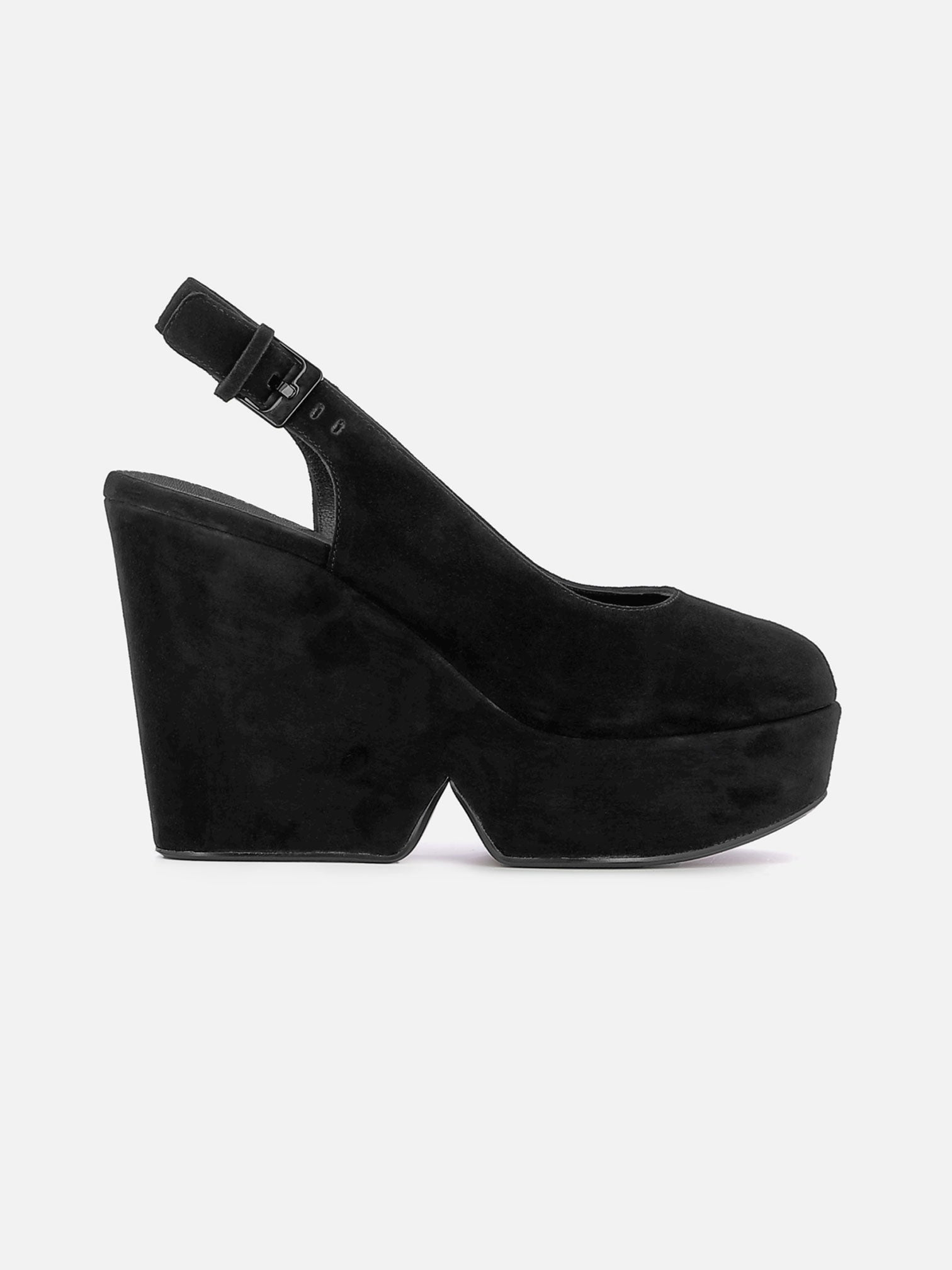 WEDGES - DYLAN wedges, suede goatskin black - 3606063973861 - Clergerie Paris - Europe