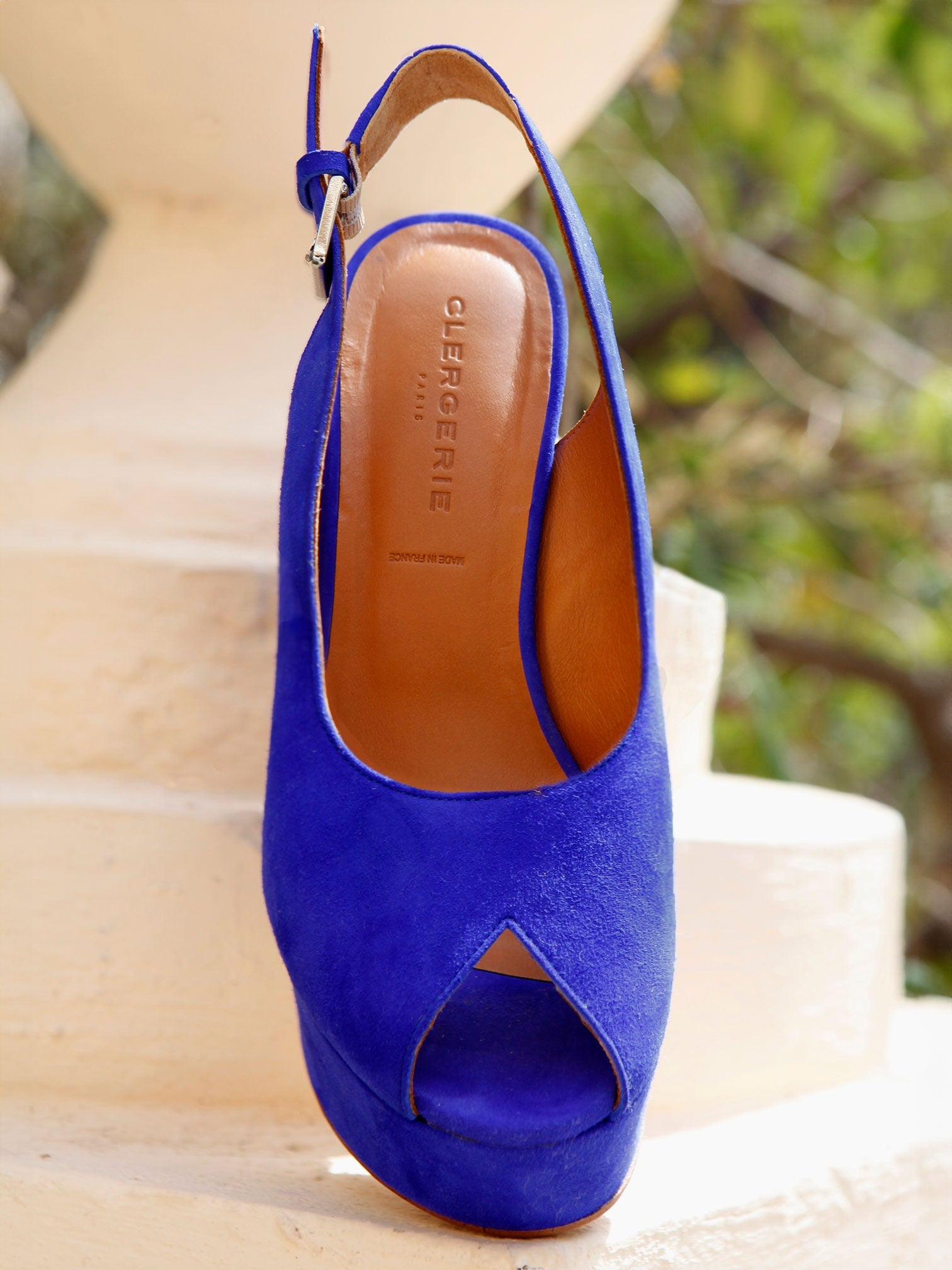 WEDGES - DYLAN wedges, suede goatskin blue - 3606063972512 - Clergerie Paris - Europe