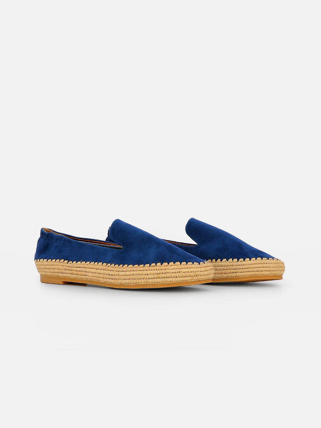 LOAFERS - IRMIS loafers, blue pacific & natural Straw - 3606063528825 - Clergerie Paris - Europe