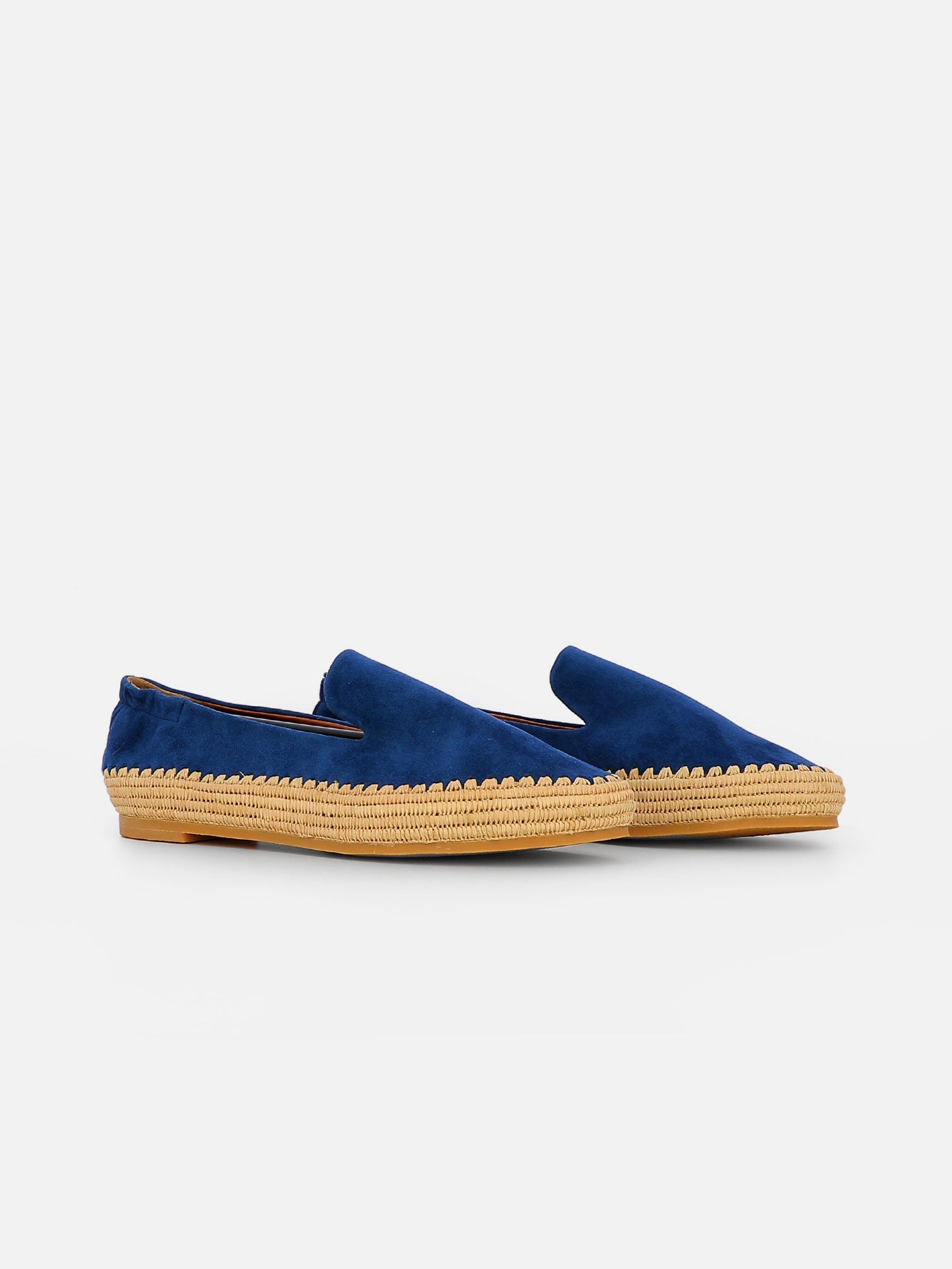 LOAFERS - IRMIS loafers, blue pacific & natural Straw - 3606063528825 - Clergerie Paris - Europe