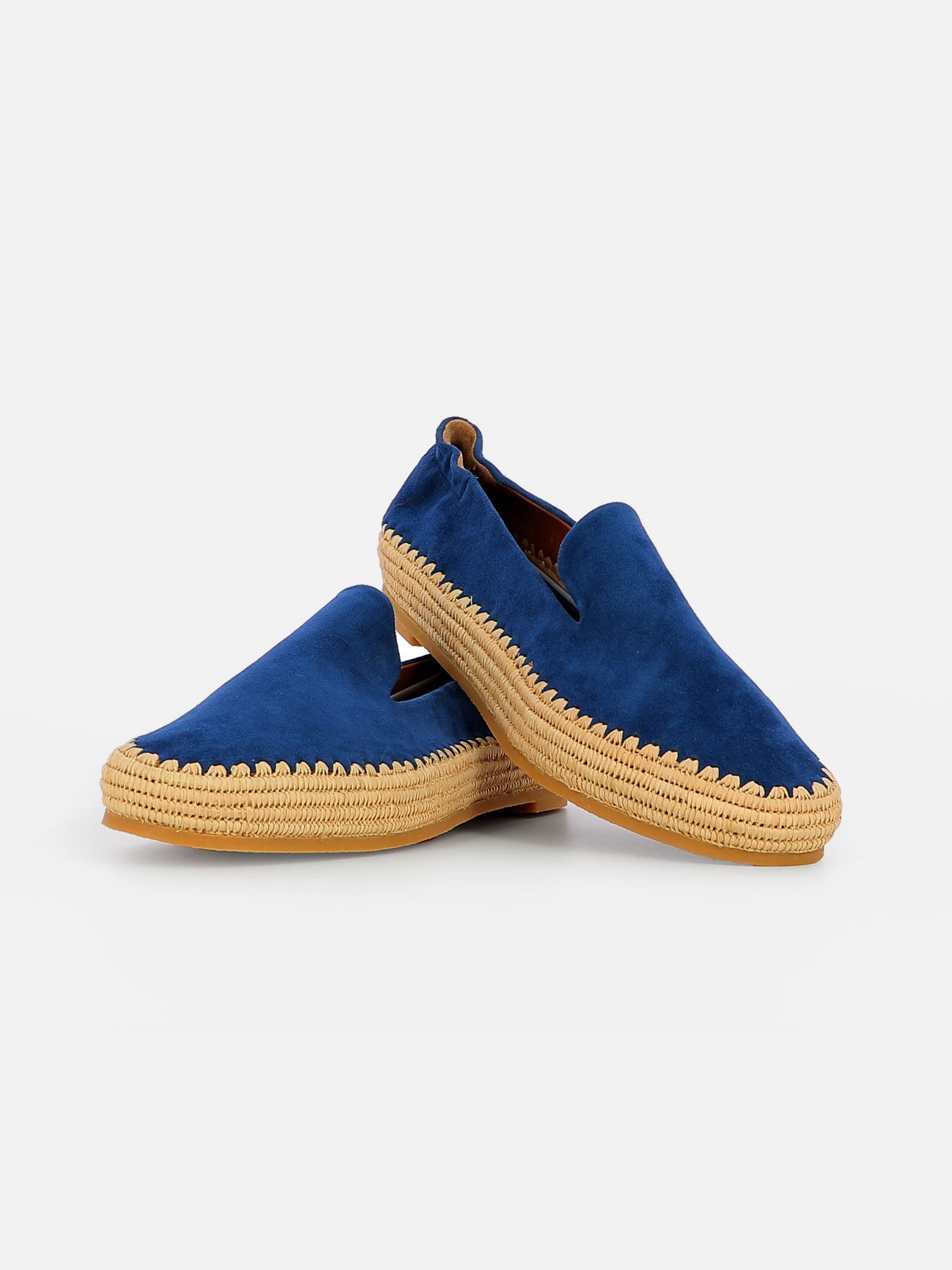 LOAFERS - IRMIS loafers, blue pacific & natural Straw - 3606063528825 - Clergerie Paris - Europe