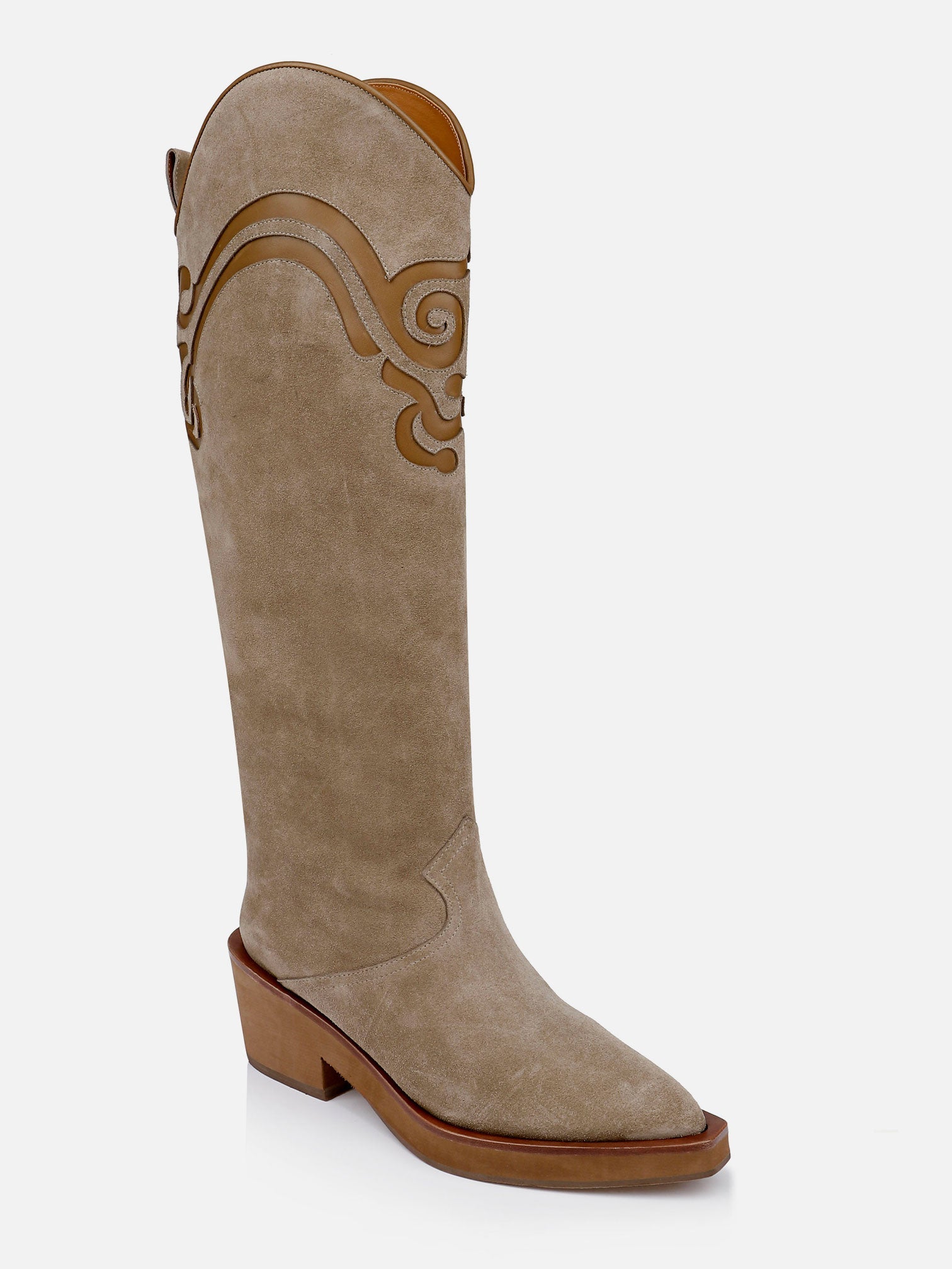 HIGH BOOTS - TERENS, suede gobi - 3606064072211 - Clergerie Paris - Europe