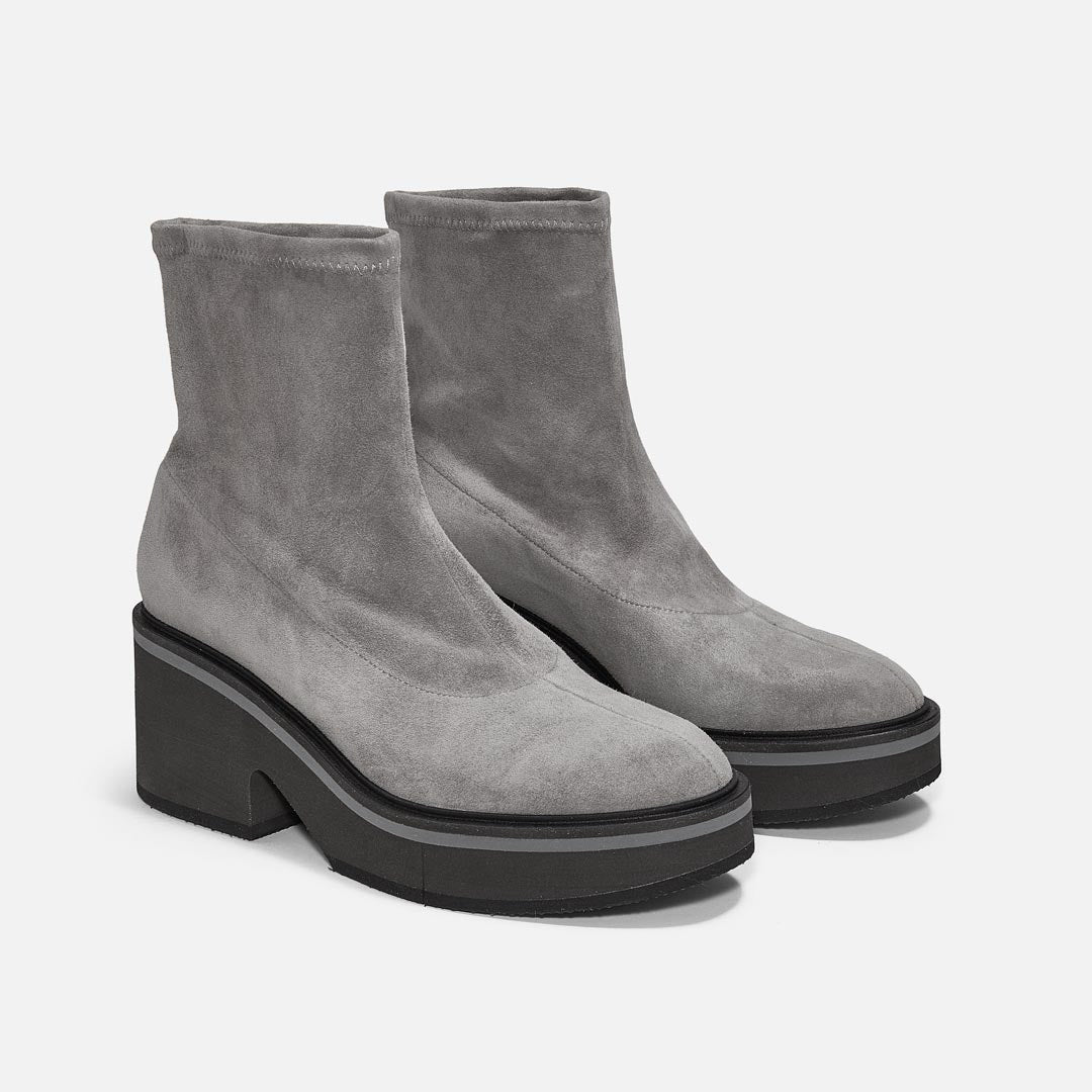 ALBANE ankle boots, grey suede lambskin || OUTLET