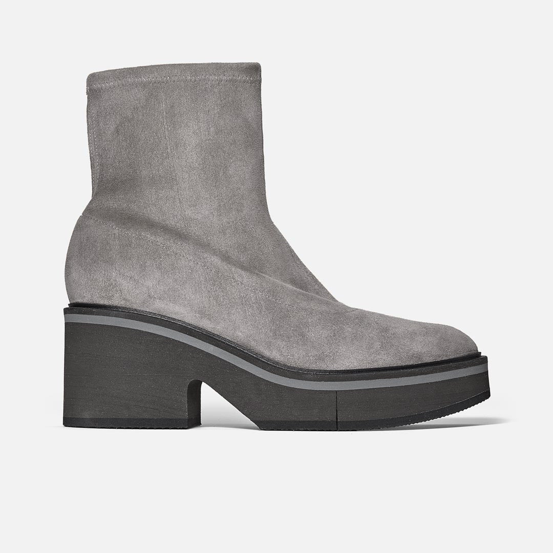 ALBANE ankle boots, grey suede lambskin || OUTLET