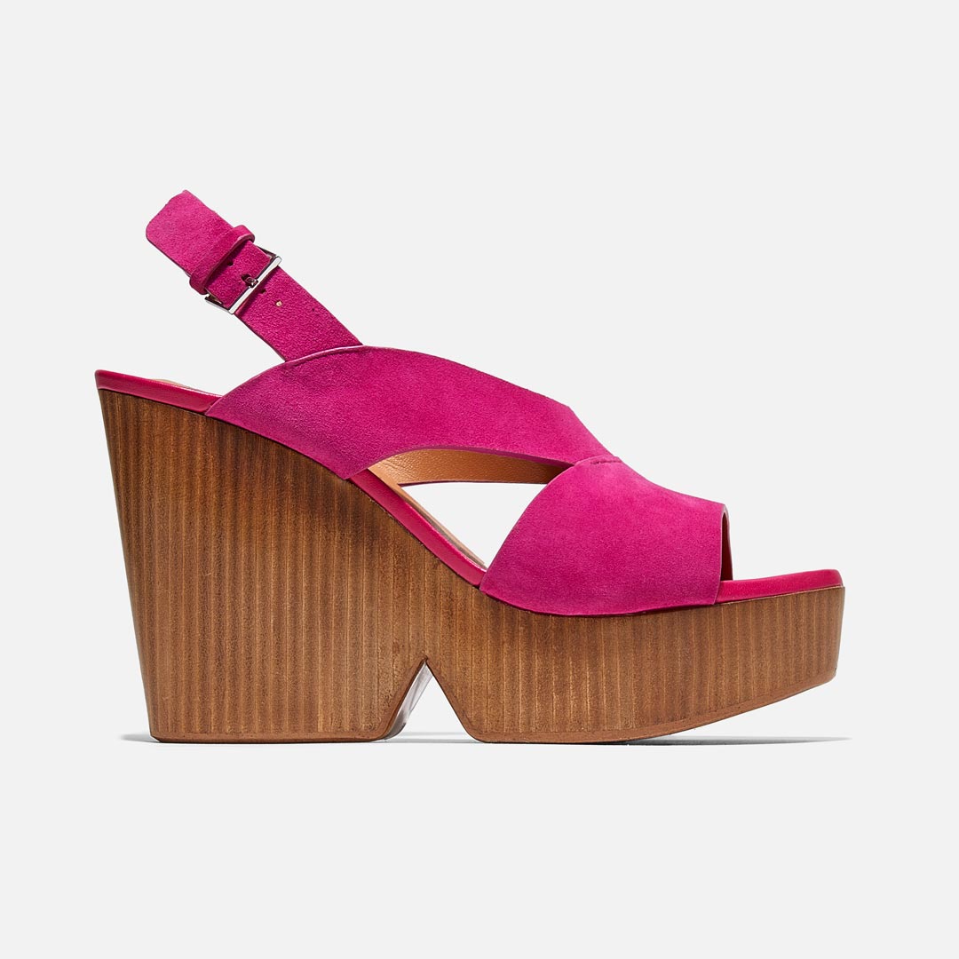 DAVA sandals, suede goatskin hibiscus pink || OUTLET