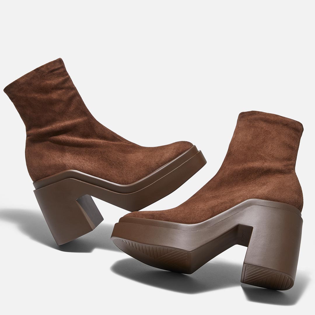 NINA ankle boots, suede lambskin brown || OUTLET