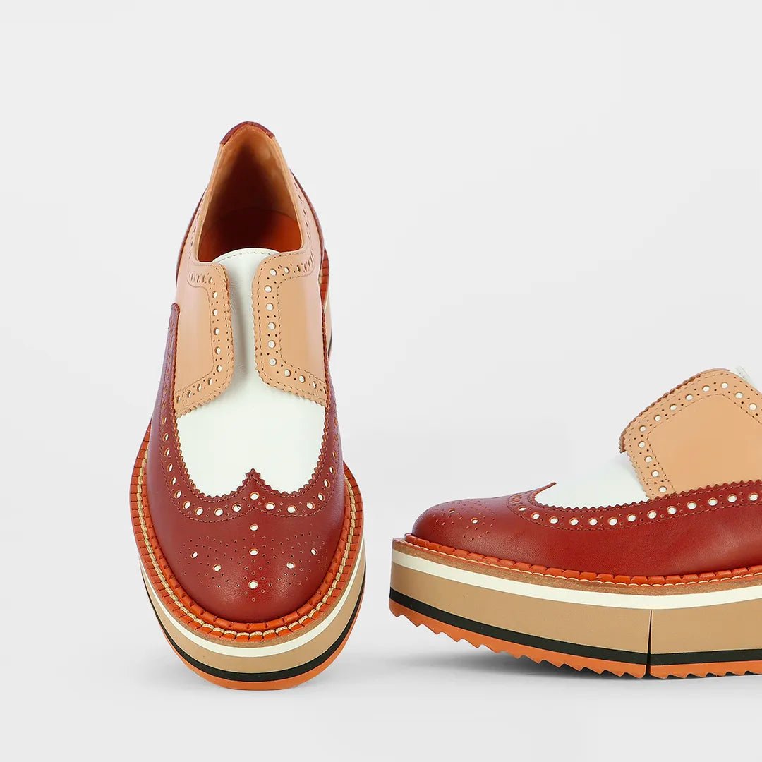 DERBIES - BECKA DERBIES BEIGE, BROWN, WHITE CALFSKIN - 3606063848718 - Clergerie Paris - Europe