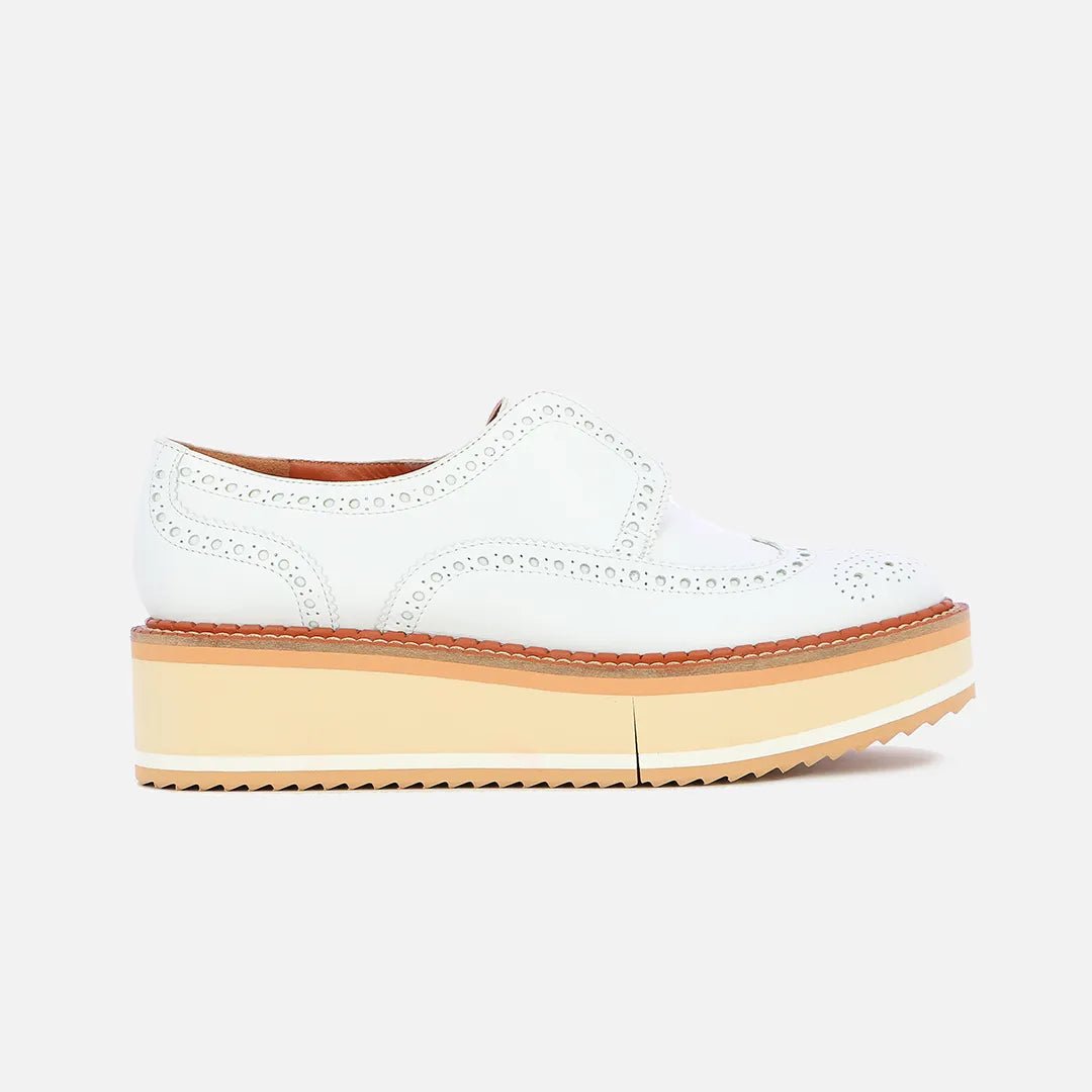 White sales flatform brogues