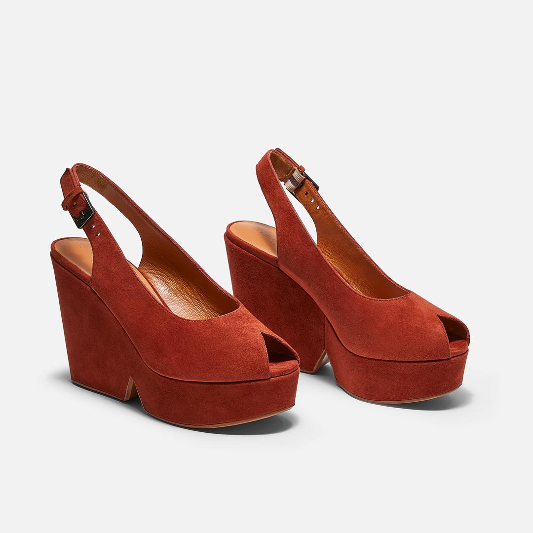 PUMPS - DYLAN PUMPS, BRICK GOATSKIN - 3606063218405 - Clergerie Paris - Europe