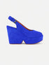 WEDGES - DYLAN wedges, suede goatskin blue - 3606063972512 - Clergerie Paris - Europe