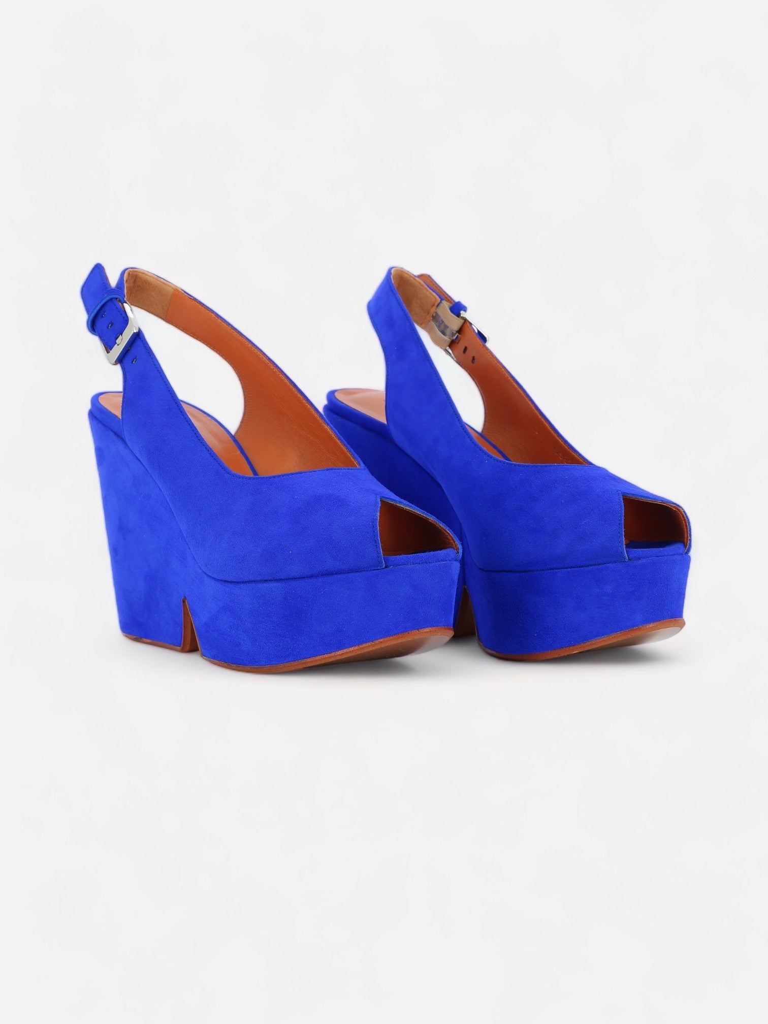 WEDGES - DYLAN wedges, suede goatskin blue - 3606063972512 - Clergerie Paris - Europe