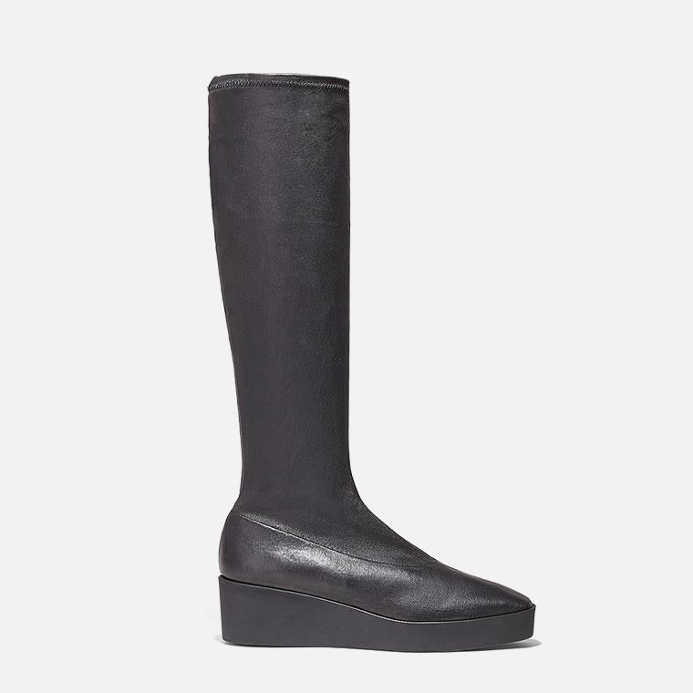 HIGH BOOTS LOANE boots, stretch lambskin black Clergerie Paris