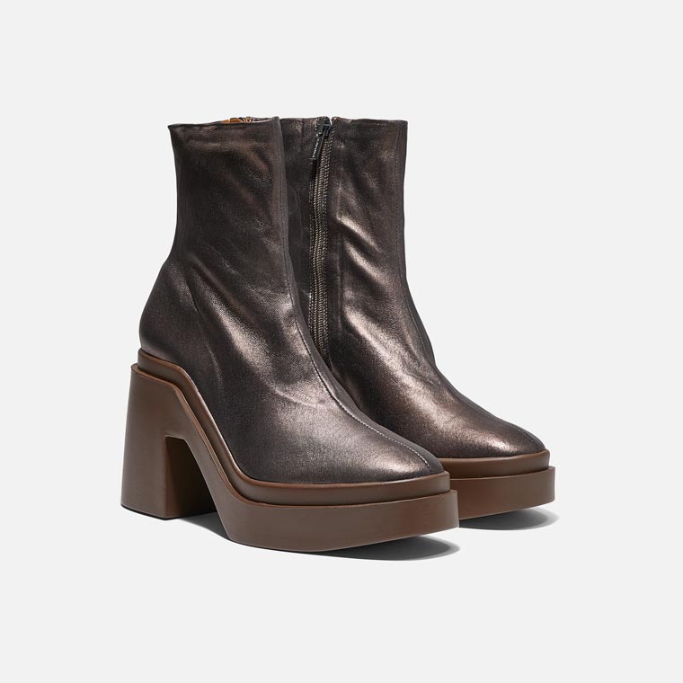 ANKLE BOOTS - NINA ANKLE BOOTS, WOOD BROWN LAMBSKIN - 3606063198004 - Clergerie Paris - Europe