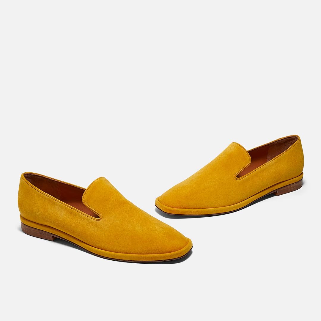 LOAFERS - OLYMPIA LOAFERS, AMBER YELLOW GOATSKIN - 3606063159616 - Clergerie Paris - Europe