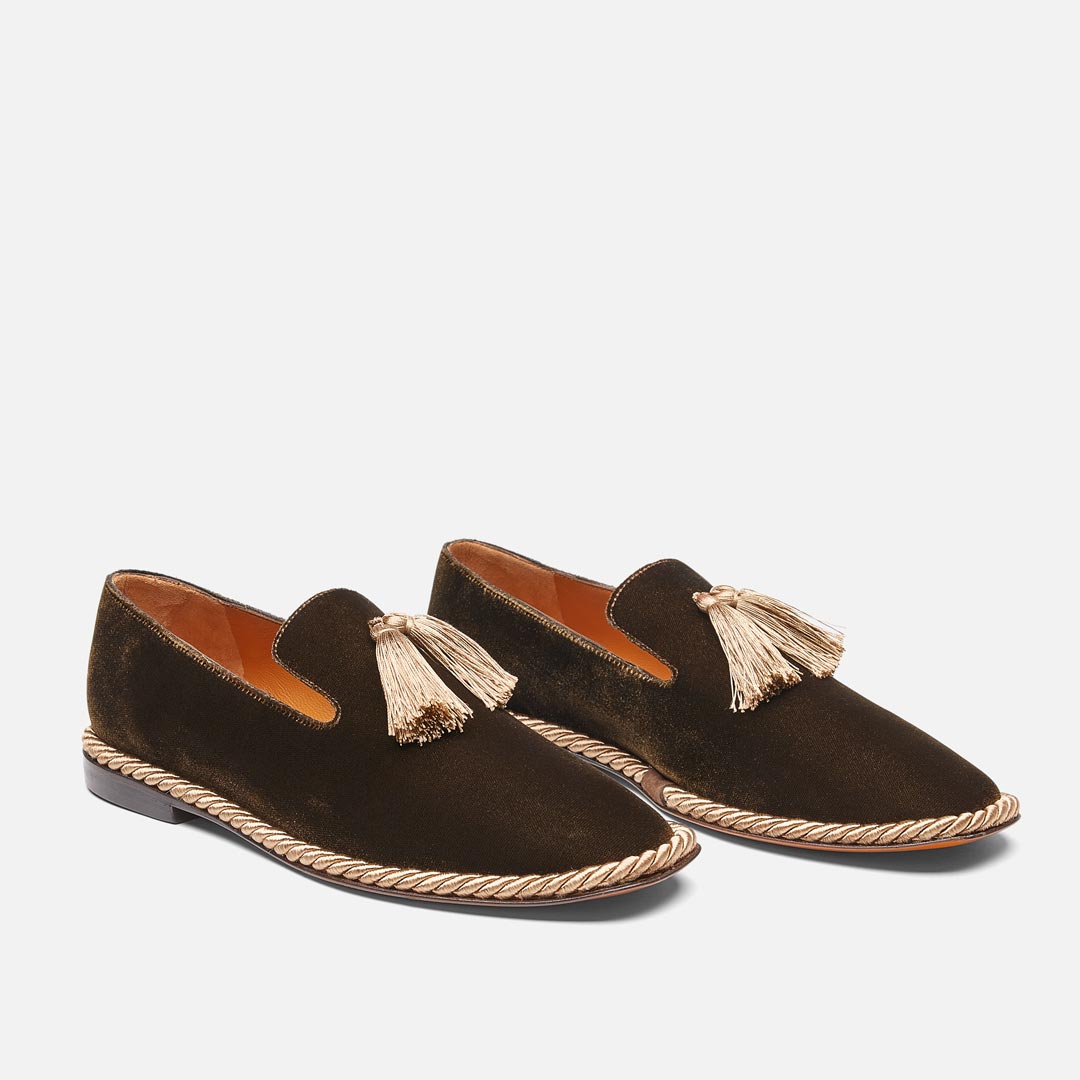 LOAFERS - OXANNA LOAFERS, WOOD BROWN VELVET - 3606063338660 - Clergerie Paris - Europe