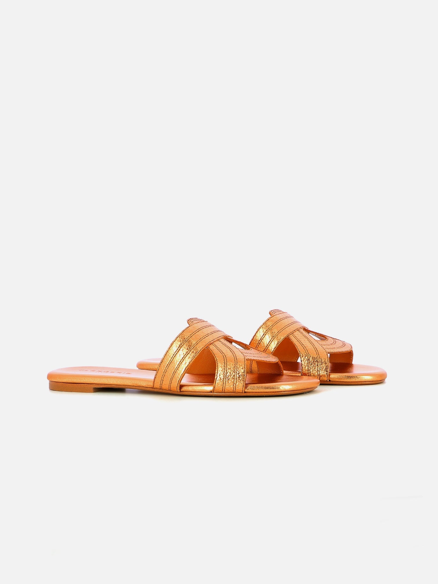 SANDALS - IVORY sandals, snake metallic effect desert - 3606063996242 - Clergerie Paris - Europe