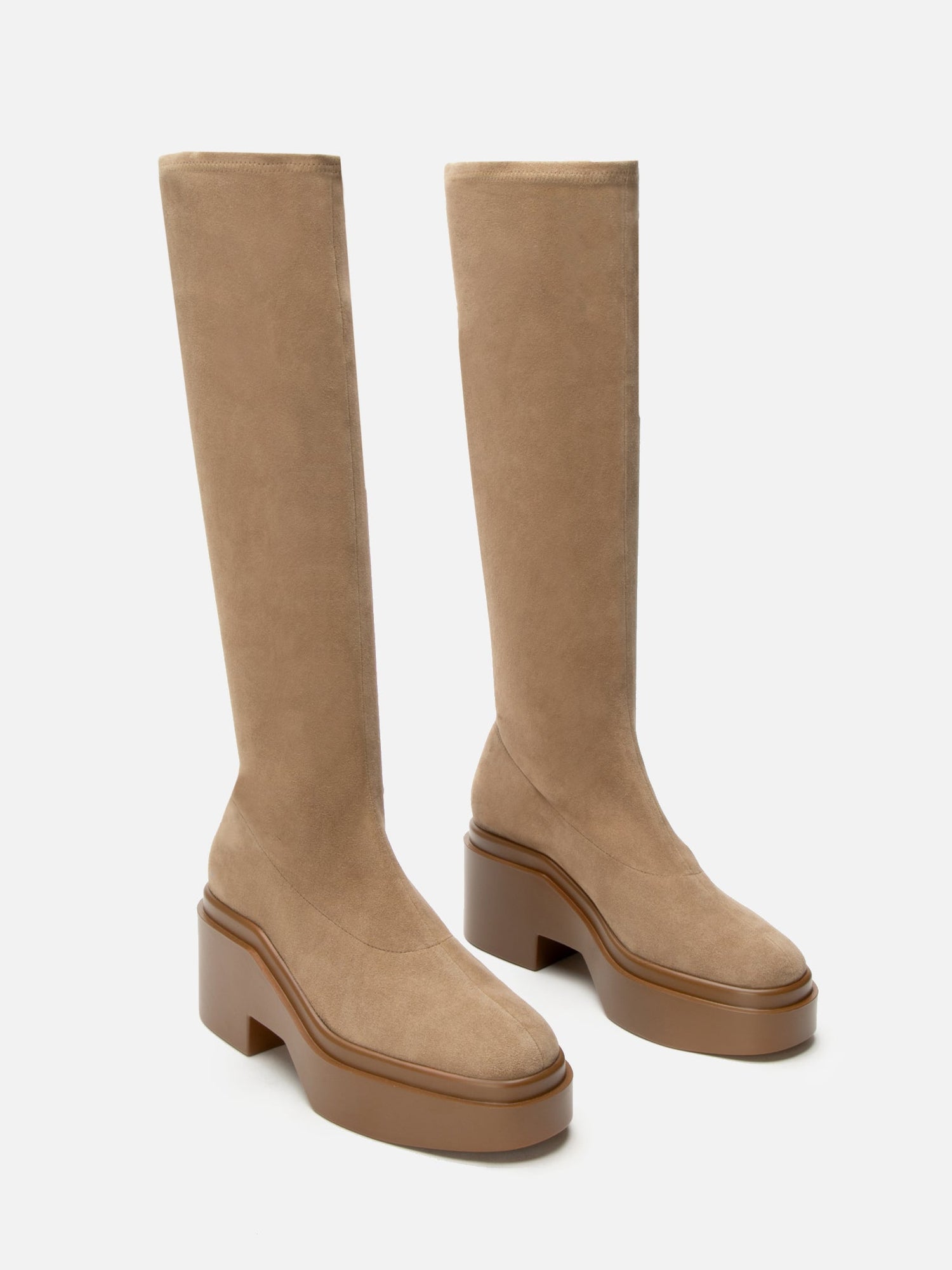 HIGH BOOTS - NOVA, suede stretch gobi - 3606064063486 - Clergerie Paris - Europe