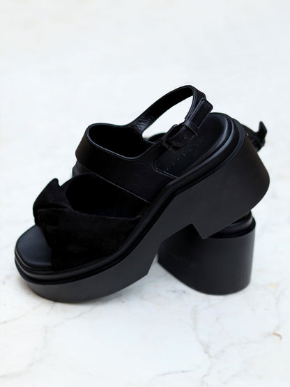 SANDALS - NOVIA sandals, suede black - 3606063983051 - Clergerie Paris - Europe