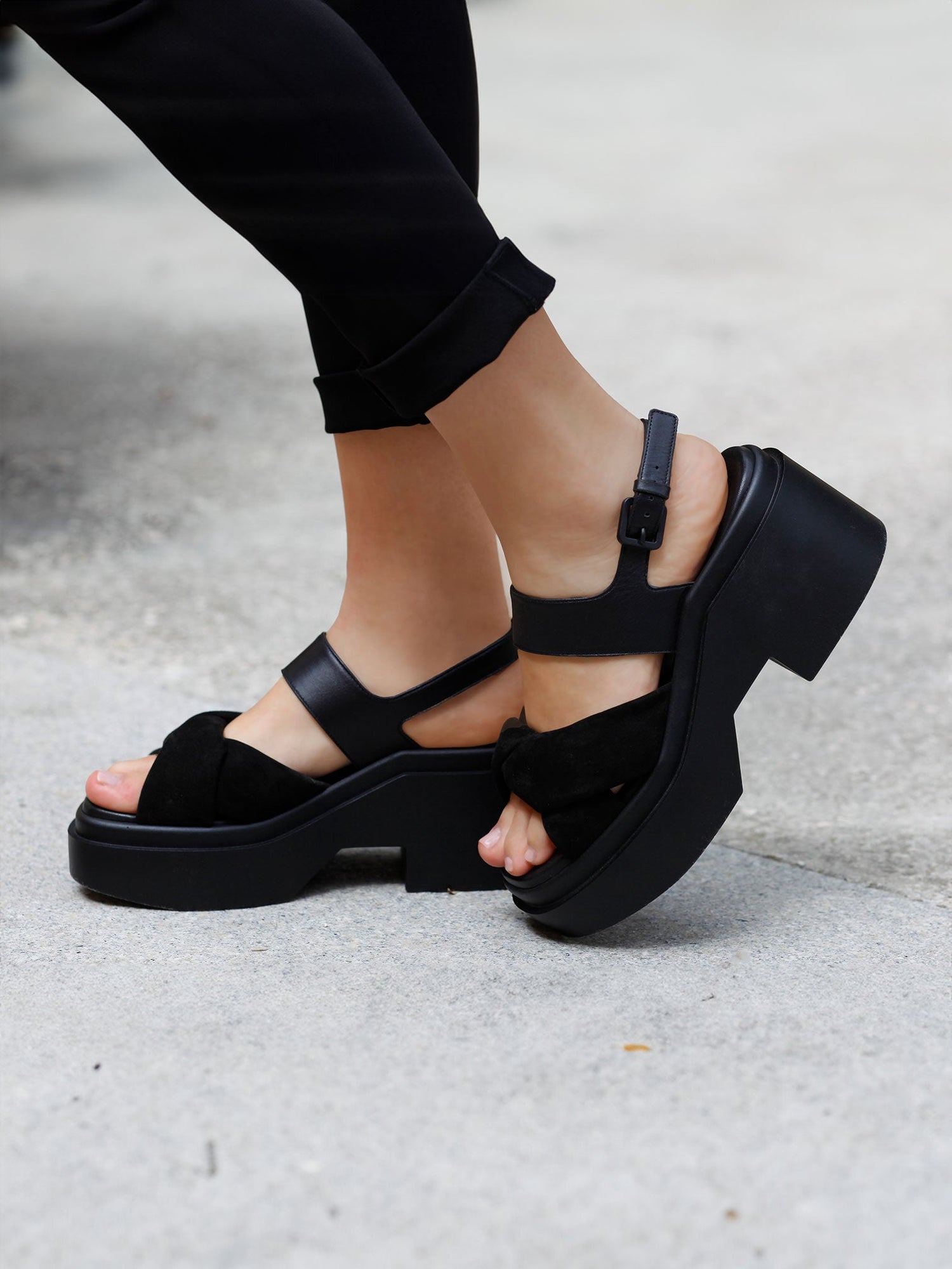 SANDALS - NOVIA sandals, suede black - 3606063983051 - Clergerie Paris - Europe