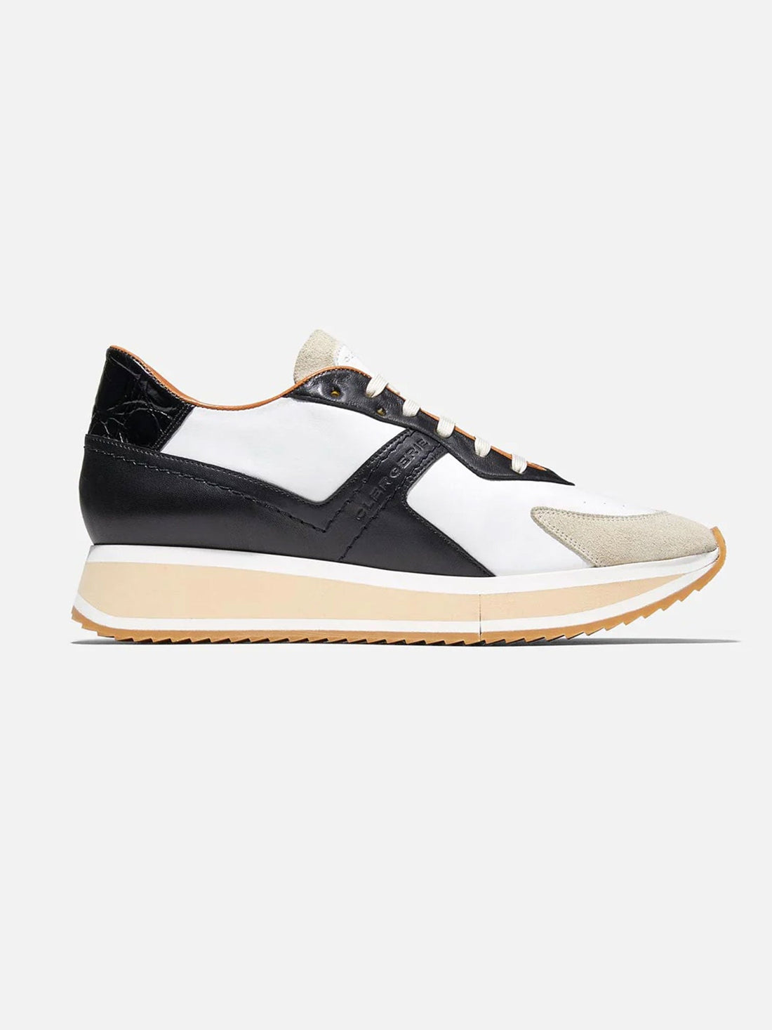 SNEAKERS - ORVIL sneakers, black, white and beige croco - 3606063637961 - Clergerie Paris - Europe