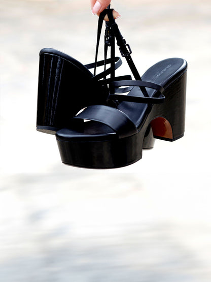 SANDALS - VOGUE sandals, lambskin black - 3606063985321 - Clergerie Paris - Europe