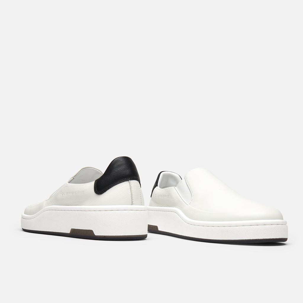 Gardy Sneakers, White and Black Calfskin