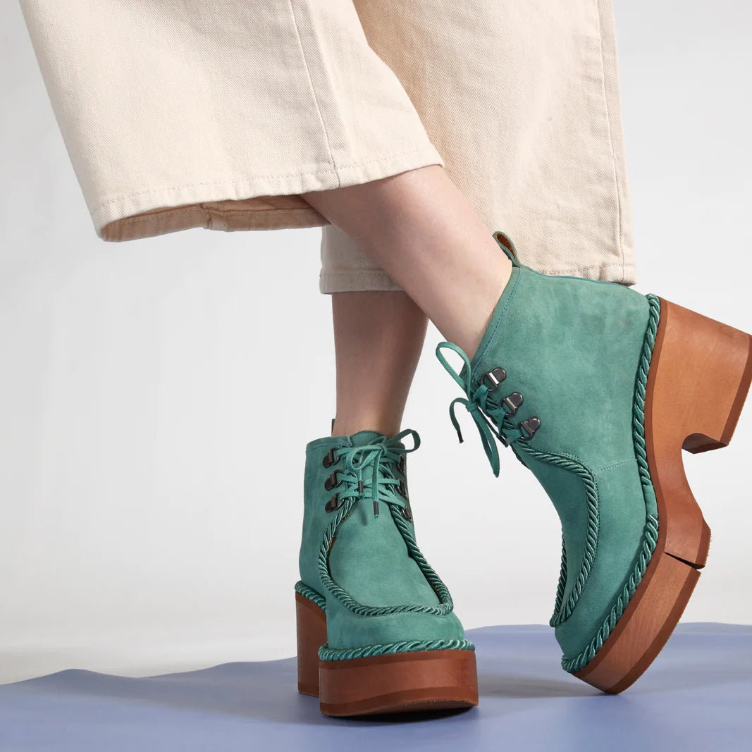 ANKLE BOOTS - AELI ANKLE BOOTS, GREEN MOSS GOATSKIN - 3606063300285 - Clergerie Paris - Europe