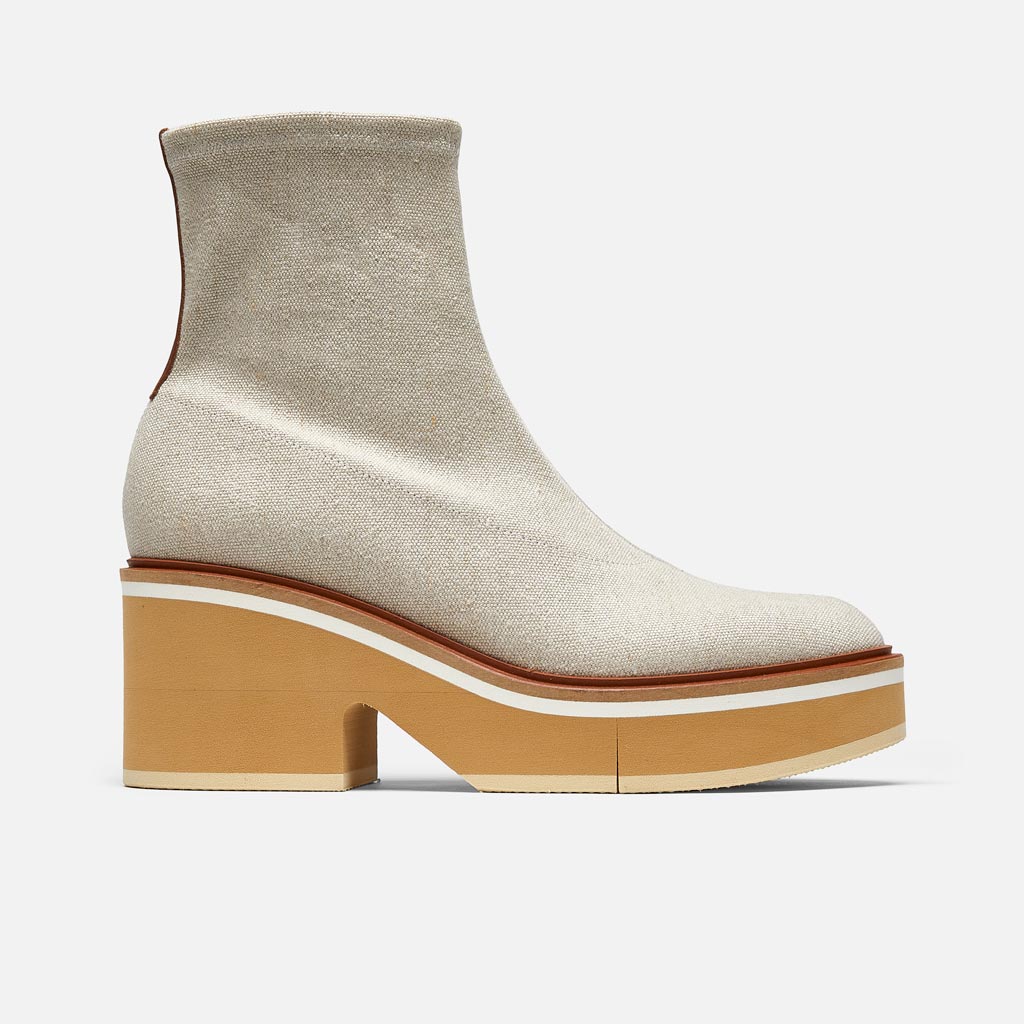 ANKLE BOOTS - Albane Ankle Boots, Beige Straw Stretch Linen - 3606063548465 - Clergerie Paris - Europe