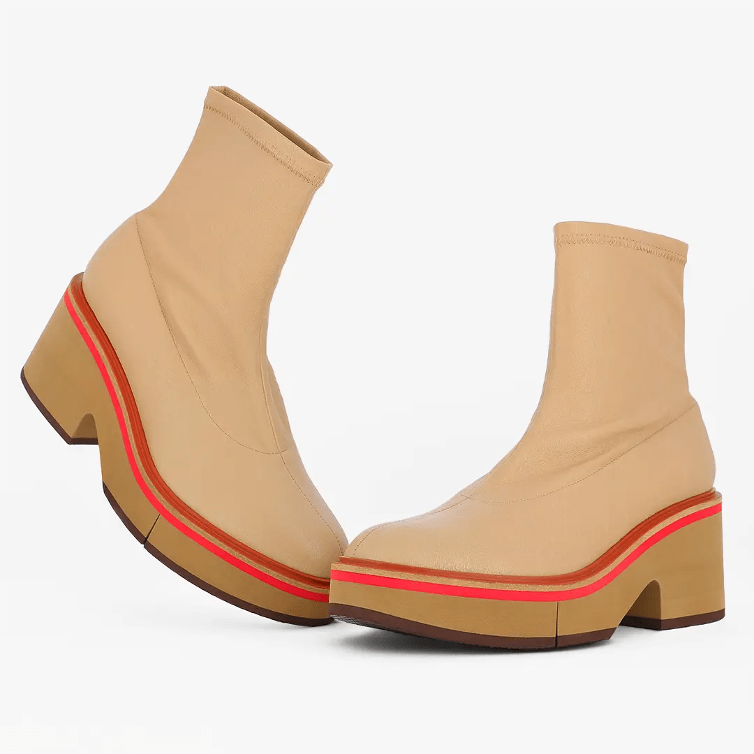 ANKLE BOOTS - ALBANE STRETCH LEATHER BEIGE - 3606063789691 - Clergerie Paris - Europe