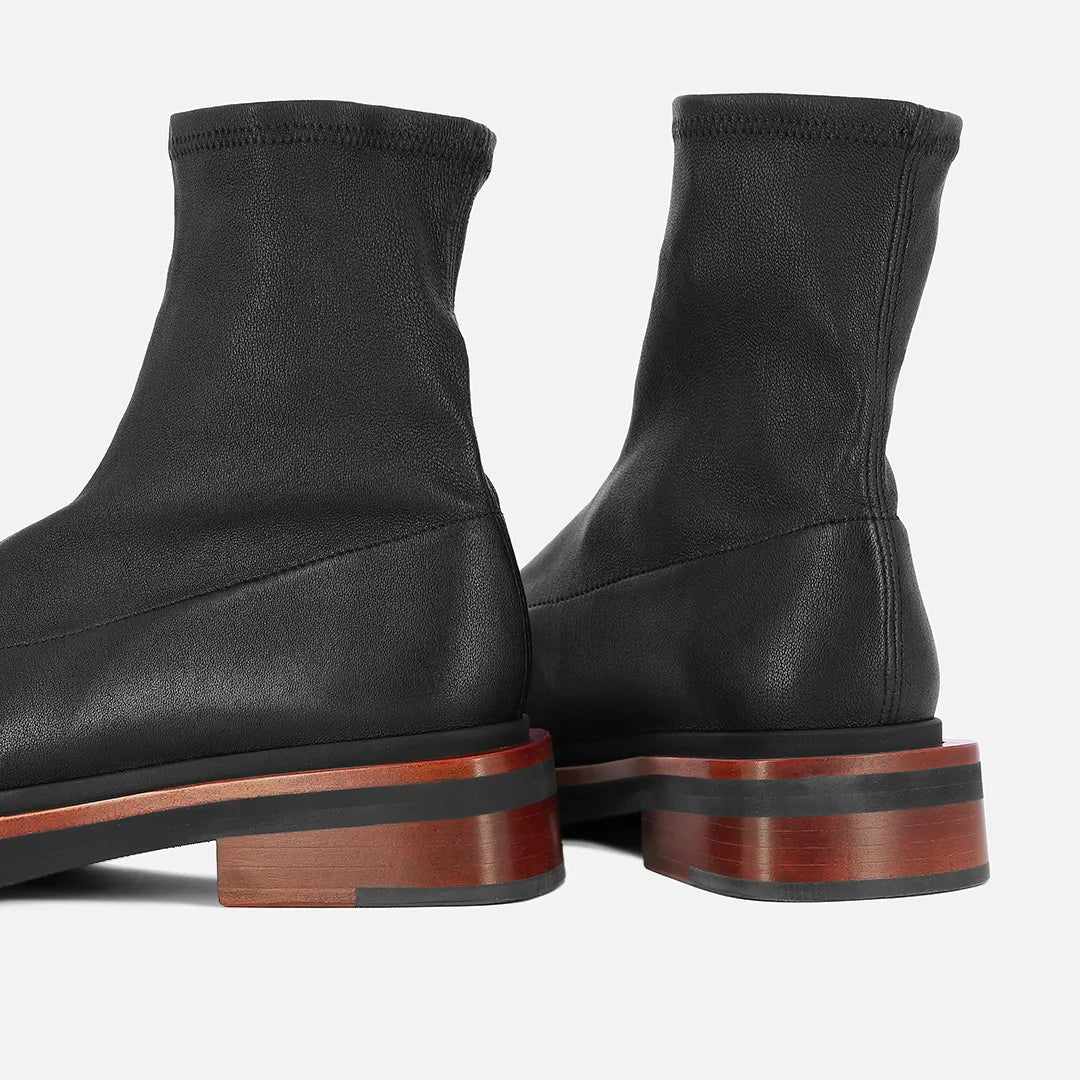 Bailey Ankle Boots Black Stretch Lambskin Clergerie Paris