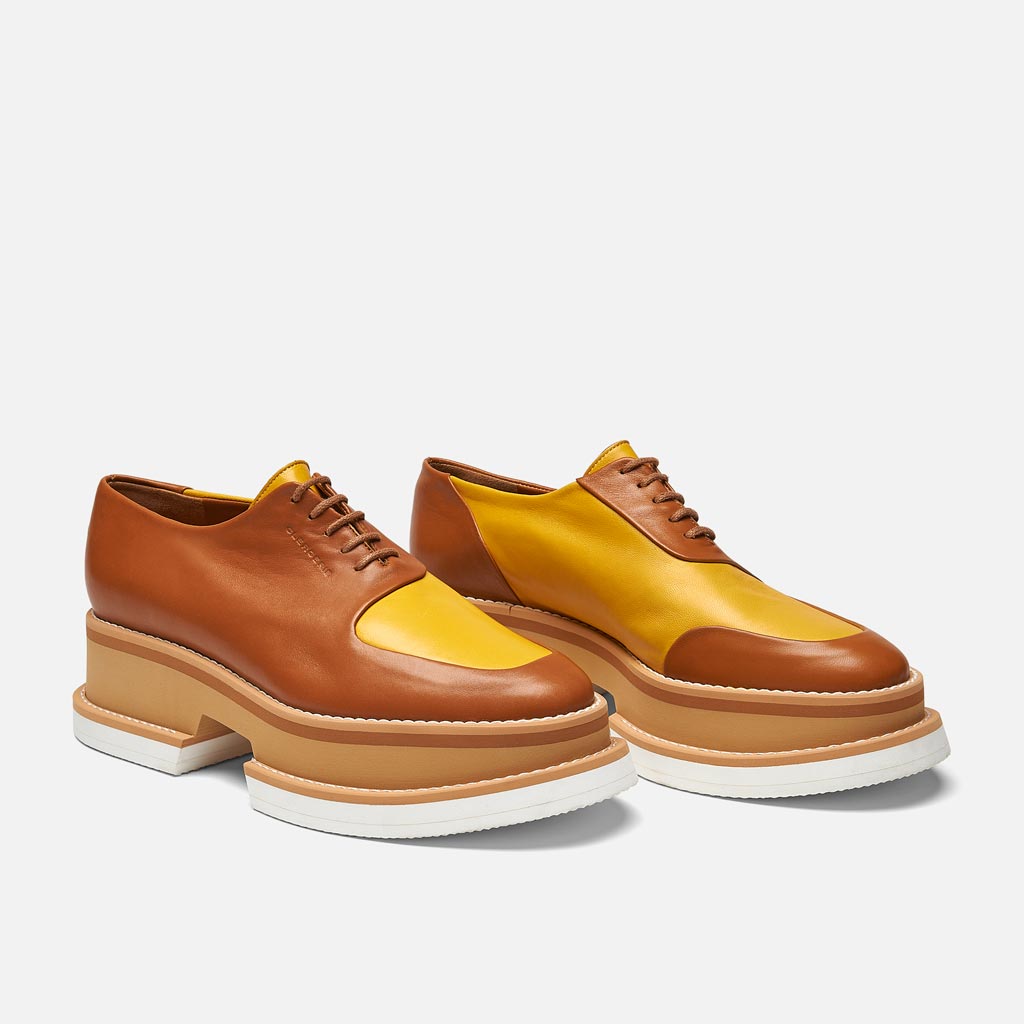 DERBIES - BANO DERBIES, RUST AND YELLOW LAMBSKIN - 3606063186636 - Clergerie Paris - Europe