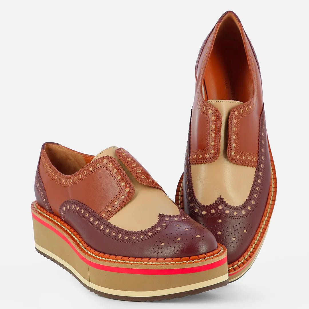 DERBIES - BECKA derbies, calfskin multicolor brown - 3606063780865 - Clergerie Paris - Europe