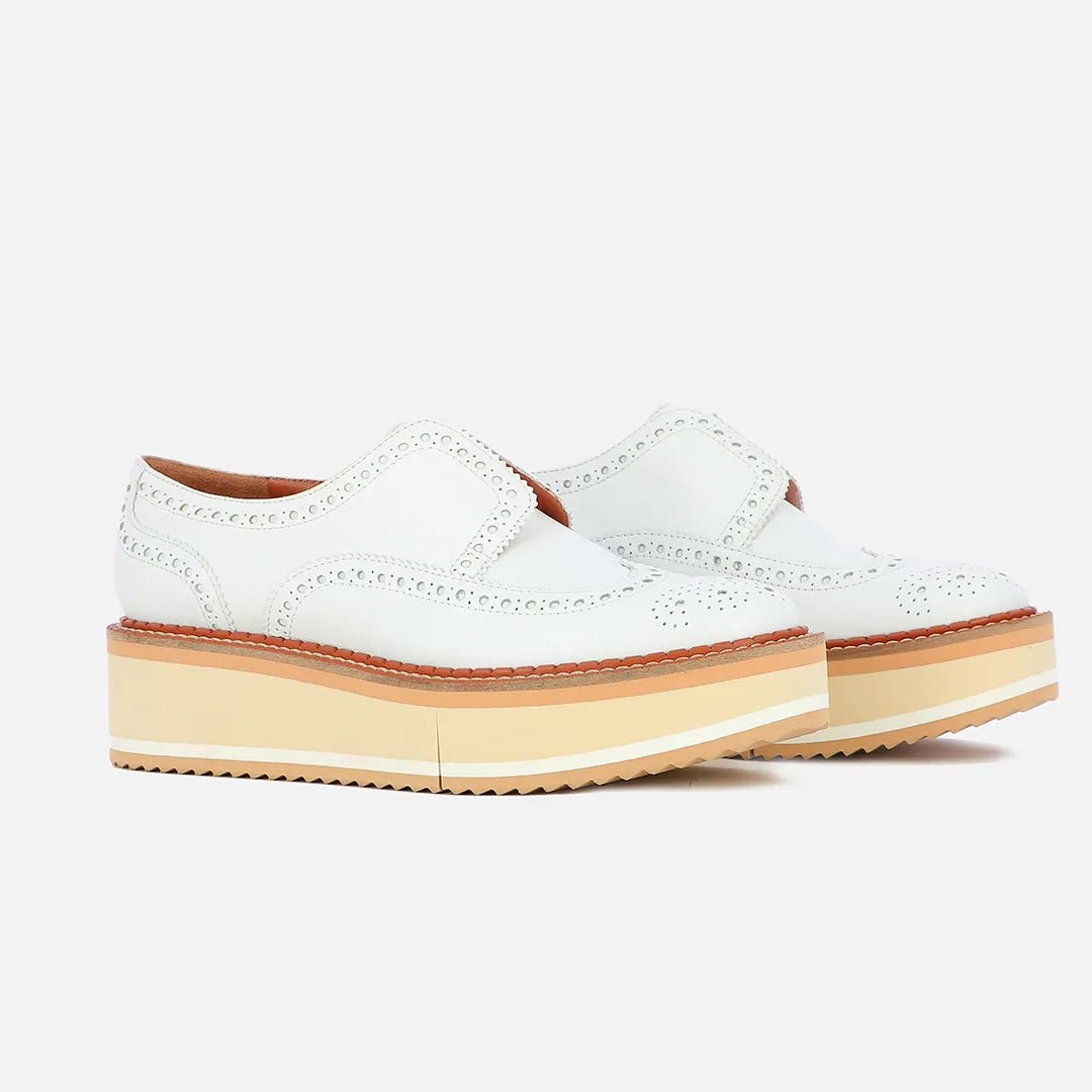 BECKA Derbies Shoes White Made In France Clergerie Paris