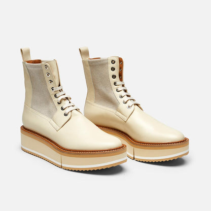 ANKLE BOOTS - Brendy Ankle Boots, Beige Straw Calfskin - 3606063546591 - Clergerie Paris - Europe