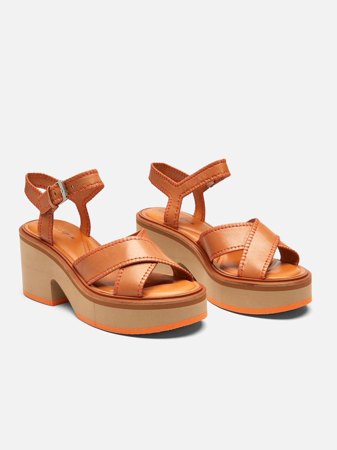 SANDALS - CHARLINE sandals, lambskin brown || OUTLET - 3606063549998 - Clergerie Paris - Europe