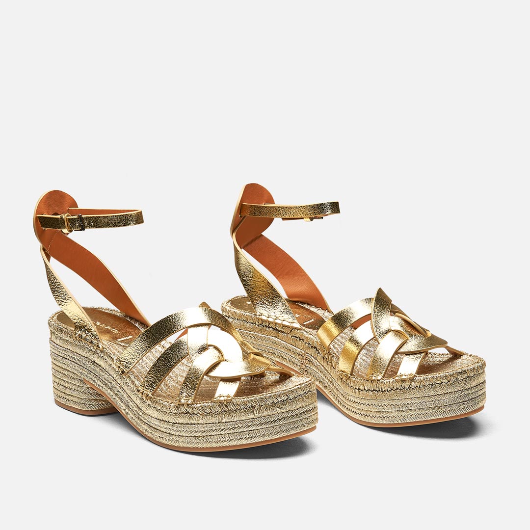 SANDALS - Chaya Sandals, Gold Metal Lambskin - 3606063611060 - Clergerie Paris - Europe
