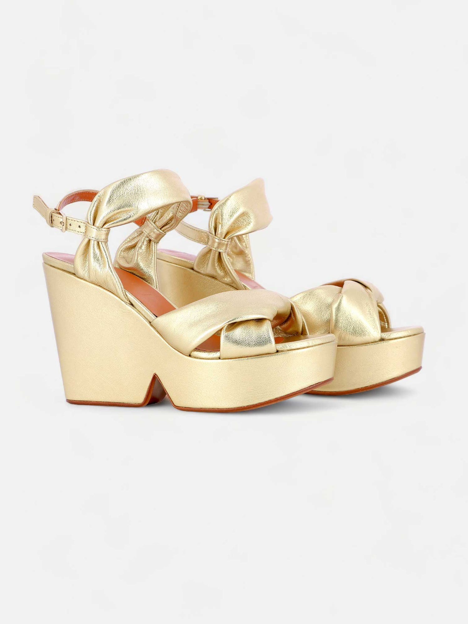 SANDALS - DARLIE sandals, lambskin gold metallic - 3606063896047 - Clergerie Paris - Europe