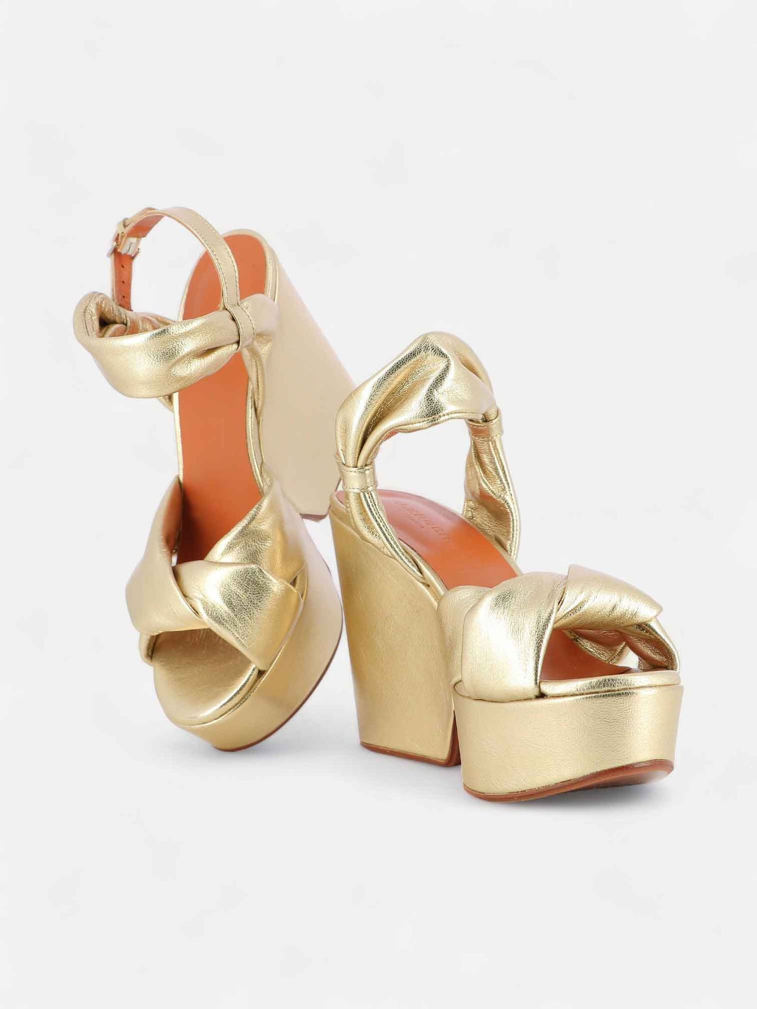 SANDALS - DARLIE sandals, lambskin gold metallic - 3606063896047 - Clergerie Paris - Europe