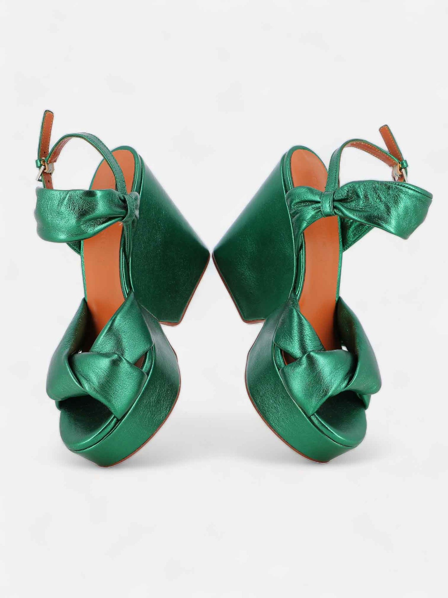 SANDALS - DARLIE sandals, lambskin green metallic - 3606063895897 - Clergerie Paris - Europe