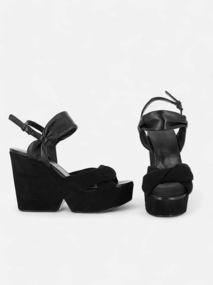 SANDALS - DARLIE sandals, suede goatskin black - 3606063895293 - Clergerie Paris - Europe