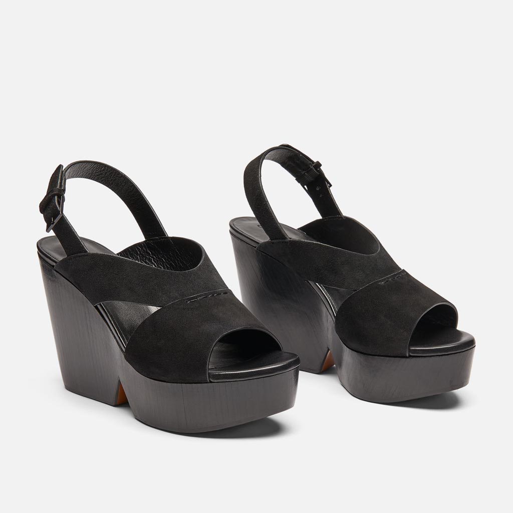 SANDALS - Dava Sandals, Black Suede Goatskin - 3606063613897 - Clergerie Paris - Europe