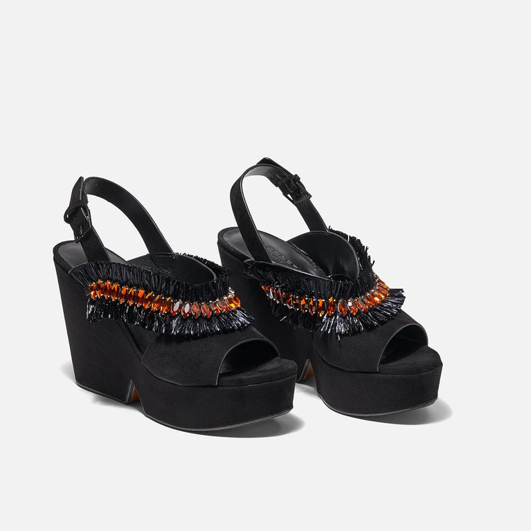 SANDALS - Dawn Sandals, Black Suede Goatskin - 3606063616669 - Clergerie Paris - Europe