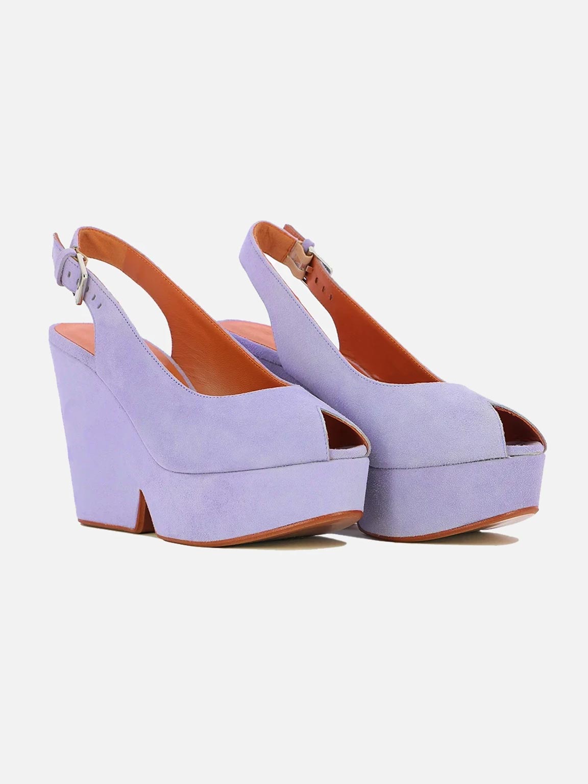 WEDGES - DYLAN wedges, goatskin purple - 3606063834056 - Clergerie Paris - Europe