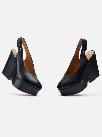 WEDGES - DYLAN wedges, lambskin black - 3606063850391 - Clergerie Paris - Europe