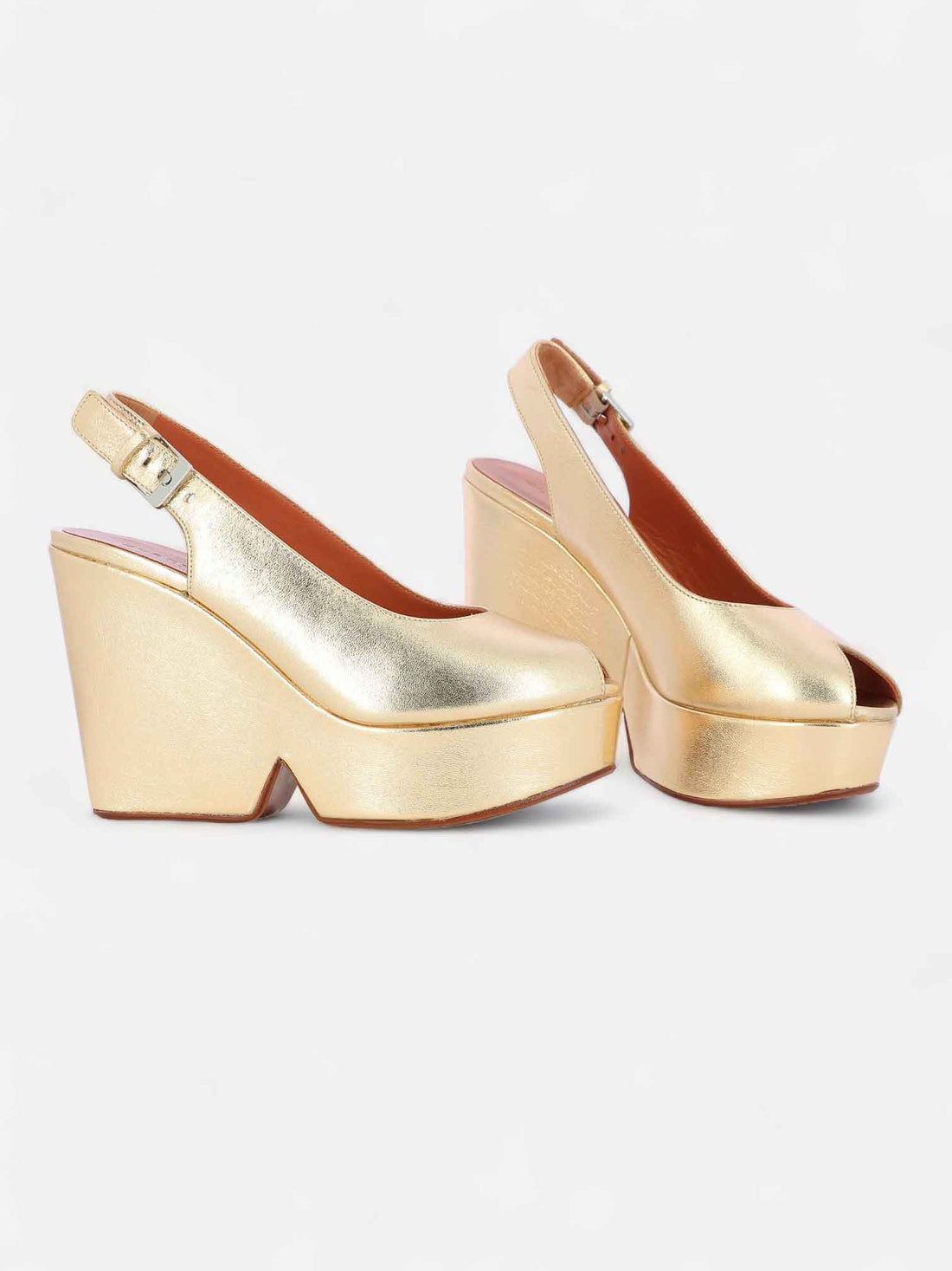 WEDGES - DYLAN wedges, leather gold metallic - 3606063834902 - Clergerie Paris - Europe